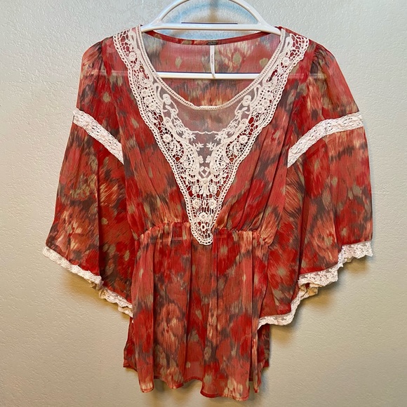 Free People Tops - Free People Multicolor Butterfly Top
